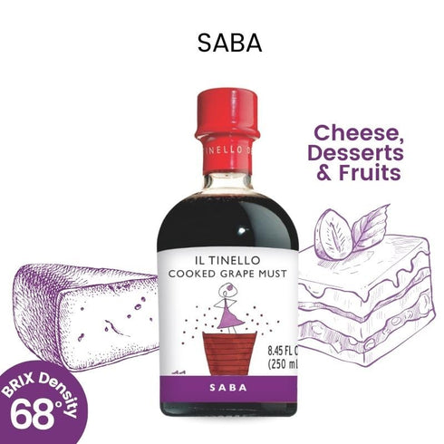 250ml (8.45 oz) 68 2% IL TINELLO SABA Cooked Grape Must Mosto Cotto, fl Traditional Italian Grape Must Reduction, Rich