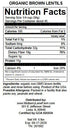 Mulberry Lane Farms 5 Brown Lentils, Small, Pounds USDA Certified Organic, Non-GMO, Bulk, Product of USA