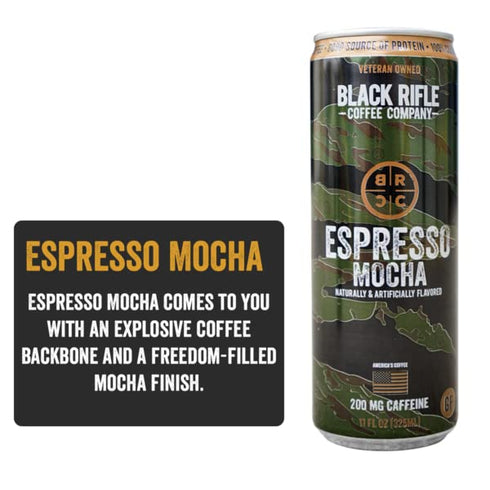 11 Oz (Pack 12)) Black Rifle Coffee Company RTD (Espresso Mocha, Fl