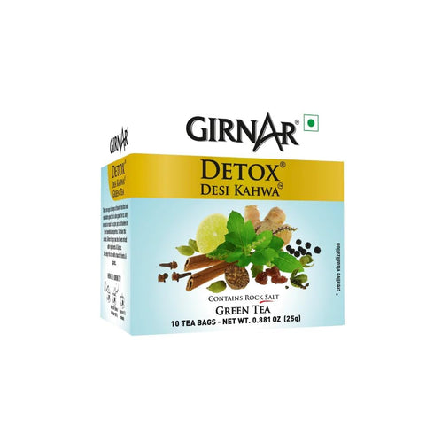 GIRNAR Detox Green Tea - Desi Kahwa (36 Tea Bags)