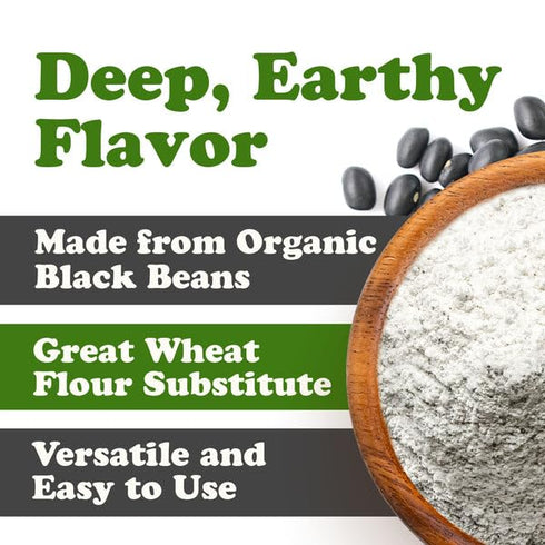 2 Food to Live Organic Black Bean Flour, Pounds High Protein Low Carb Frijoles Negros Flour for Baking and Smoothies