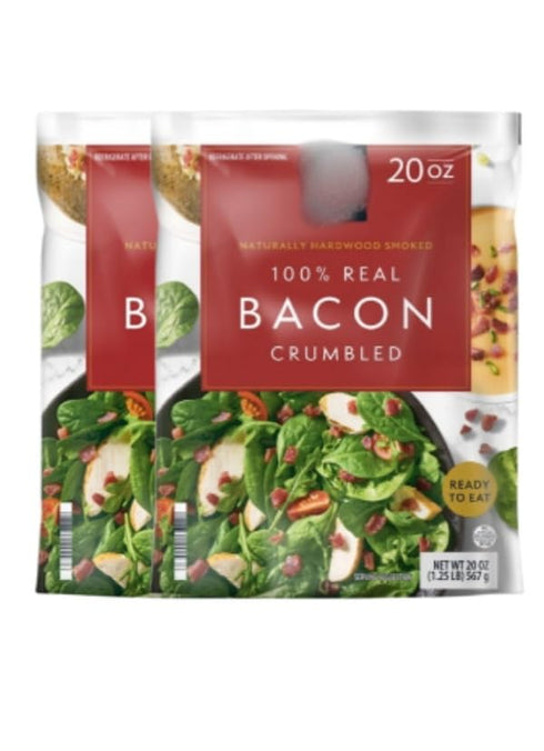 Generic Real Crumbled Bacon Naturally Harwood Smoked Ready to Eat 20 oz.(2 PK)