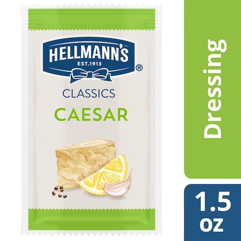 1.5 oz, Pack 102 Hellmann's Classics Caesar Salad Dressing Portion Control Sachets Gluten Free, No Artificial Flavors