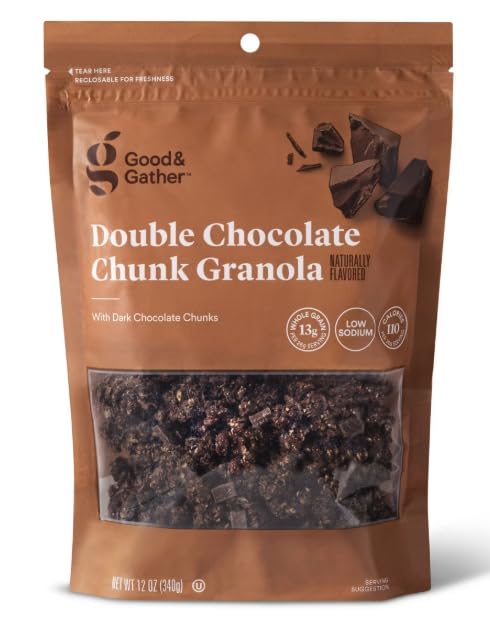 Generic Granola. Double Chocolate Chunk Granola, Naturally Flavored, 12 oz Good & Gather.