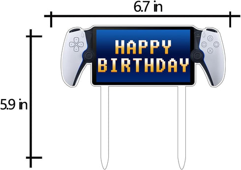 Video Game Cake Toppers - PS Portal Game Controller Theme Cake Decorations for Boys Birthday Party