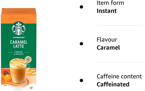 5 (Pack 6, 30 Starbucks Caramel Latte Premium Instant Coffee, Sachets, of Total Sachets)