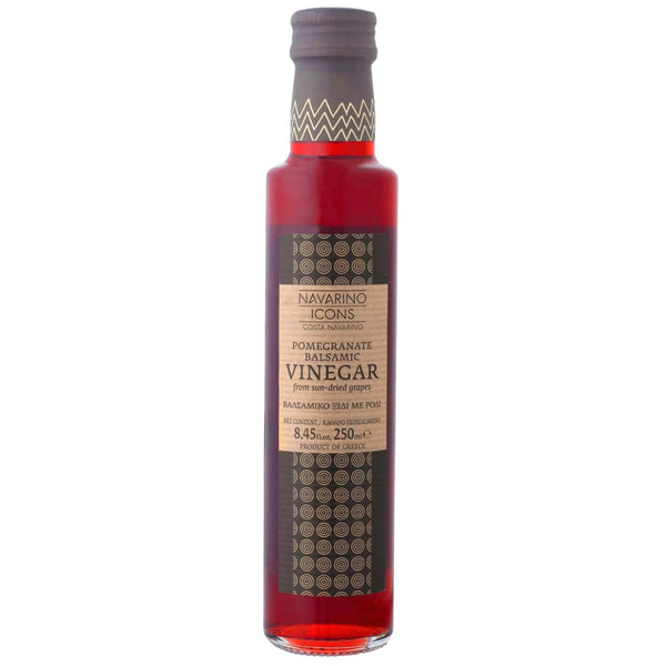 Navarino Icons Pomegranate Balsamic Vinegar, 8.5oz - Southern Greece, for Salads, Marinades,