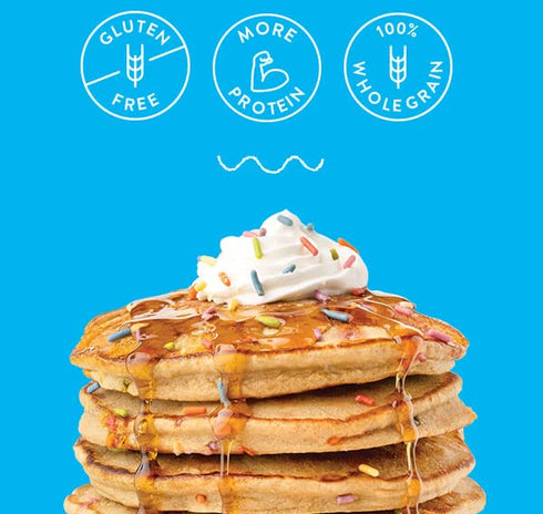 Miss Jones Baking Confetti Pop Oat Pancake and Waffle Mix - Gluten Free, 10g Protein, 100% Whole Grains, 13.99 Ounce