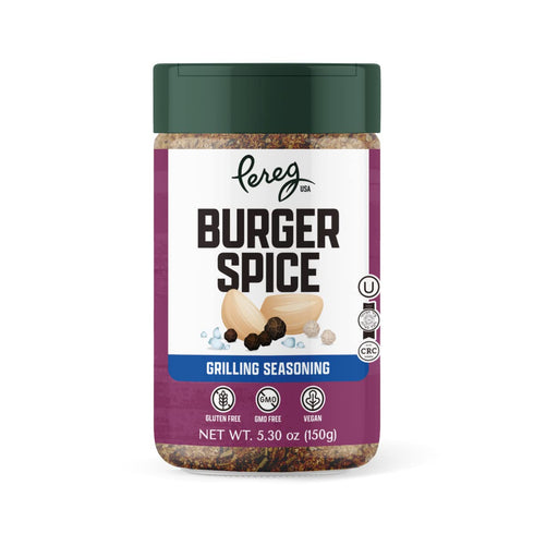 (5.30 Oz 6 Pack) Pereg Burger Spice x - Hamburger Seasoning with Black Pepper, White Pepper, Onion, Garlic, & Mustard