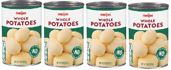 Generic Canned Whole Potatoes (Pack Of 4 cans) 15 oz. Each Can.