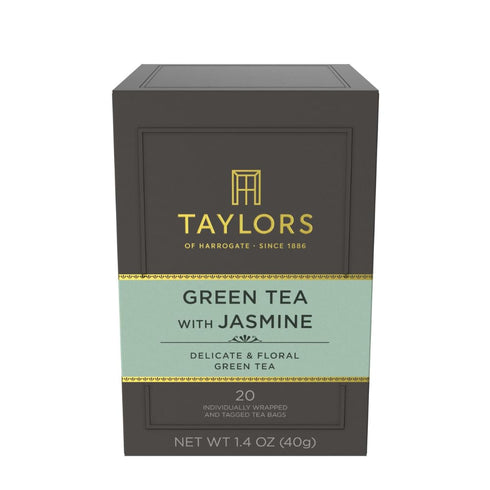 Taylors of Harrogate Green Tea with Jasmine, Individually Wrapped Bags, 20 Count