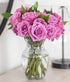 Dozen From You Flowers - One Purple Roses with Glass Vase | Fresh Flower Bouquets for Birthday, Anniversary, Get Well