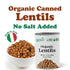 14 oz (Pack 1) Food to Live Organic Canned Lentils, of Unsalted, Non-GMO, Vegan. Ready to Eat. Perfect for Salads