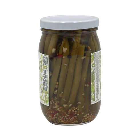 -17 Oz The Spicy Beans | Pickled Green Beans - Bold, Zesty & Fiery Crunchy Snack or Cocktail Garnish Garlic Chili