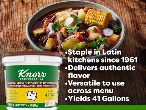 Convenience,0g Fat,4.4 lbs,(Pack 2) Knorr Professional Caldo de Res,Beef Bouillon with Beef Flavor Granulated