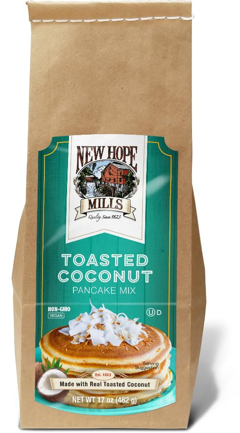 Toasted Coconut Pancake Mix By New Hope Mills, 17oz, Made with Real