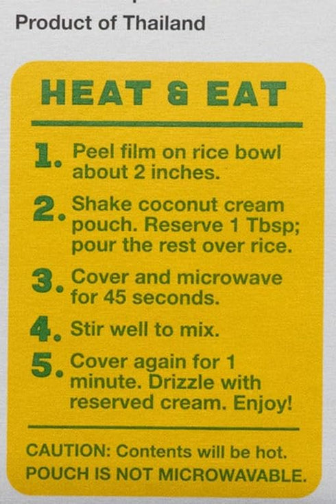 Generic 8 (4.58 oz 36.6 oz (2.3 lb) Thai Sticky Rice with Coconut Cream Dessert Kit, Mango Sticky Rice Style, Heat