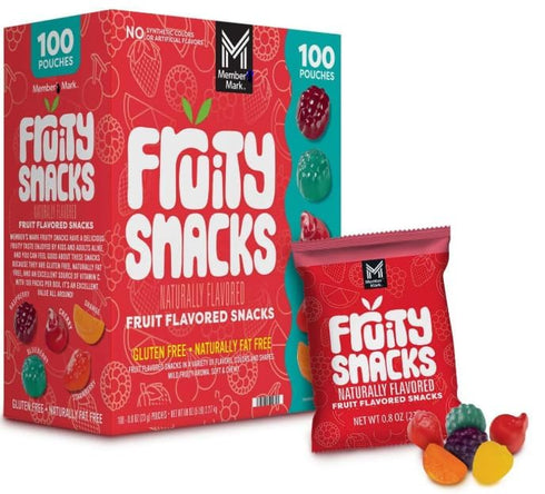 Generic 0.8 oz Packets, 100 Count Pack (2 Pack) Fruity Snacks, Assorted Fruit Flavored