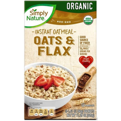Generic Simply Nature Organic Oats And Flax Instant Oatmeal - 11.29 oz (320g)