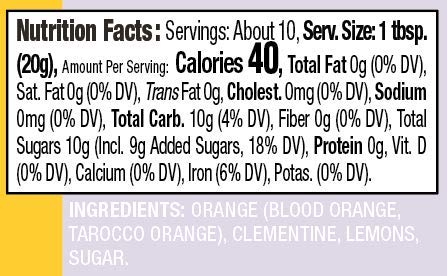 7.4 oz (2 Pack) DeLallo Citrus Marmalade Fruit Spread, Gourmet Jam Made with Oranges, Clementines, and Lemons, Made