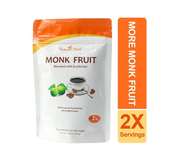 Monk Fruit Zero Calorie Sweetener (2x Sugar Sweet, Original), 16 oz -