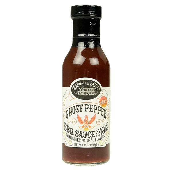 Brownwood Farms Ghost Pepper Spicy Hot Bourbon BBQ Sauce, 14 Ounces