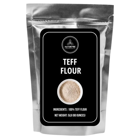 Naturevibe Botanicals Brown Teff Flour 5 lb | 100% Whole Grain &