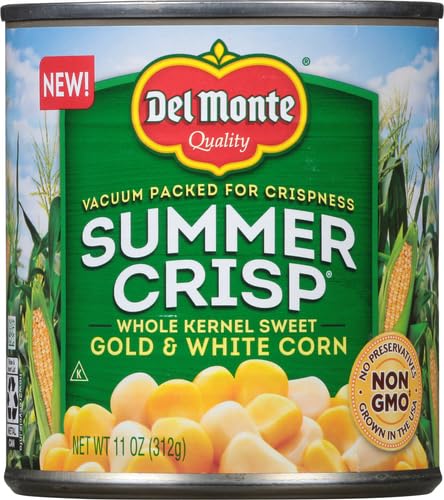 Summer 11 oz Del Monte Crisp Whole Kernel Gold and White Corn, Can