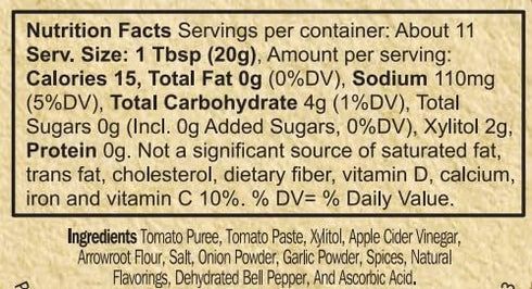 8oz (2pack) Nature's Hollow HealthSmart Sugar Free Ketchup: No Sugar Added, Low Calorie, Keto, Gluten Free, Low Sodium