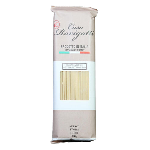 17.64 oz, 500g, 4 Pack Casa Rovigatti Bronze Extruded Italian Spaghetti, Artisanal Made in Italy
