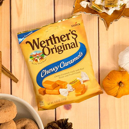 Werther's Original 2.75 Oz (Pack 12) Chewy Sugar Free Caramel Candy, Bags