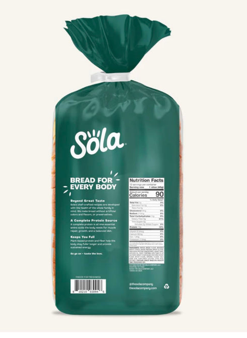 Generic 20 oz (3 Pack) (10g), Sola Protein Bread Soft White, Low Carb, High Protein Zero Sugar, Keto Friendly, Non-GMO