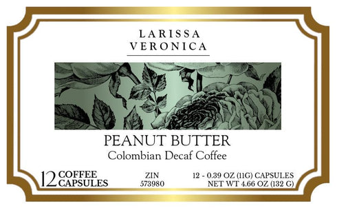 Larissa Veronica (12 573980) 2 Pack Peanut Butter Colombian Decaf Coffee (Single Serve K-Cup Pods) (Gourmet, Naturally
