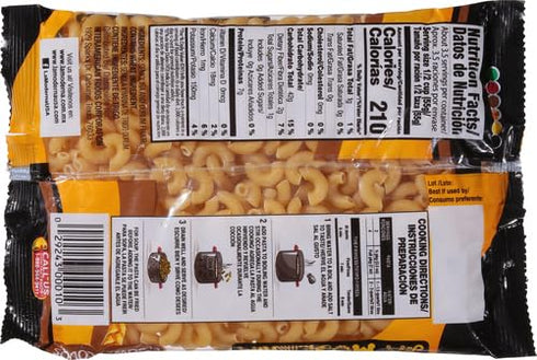 Elbow 7 oz (Pack 2) LA MODERNA, Codos Pasta, | Enriched Durum Wheat Semolina | Kosher, Non-GMO, Iron
