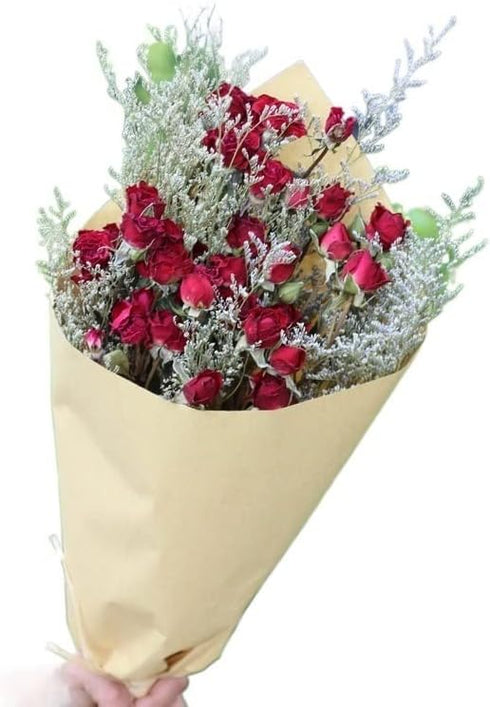 HXSCOO Bouquet Flowers Roses Bouquet of Natural Air Dried Nordic Wind Home Living
