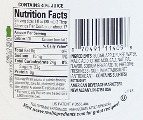 16.9 OZ (Pack 1) Crisp Apple Rel, Apple Puree Infused Syrup, FL Squeezable Bottle