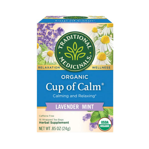16 (Pack 6) Traditional Medicinals Organic Cup of Calm Relaxation Tea, Tea Bags