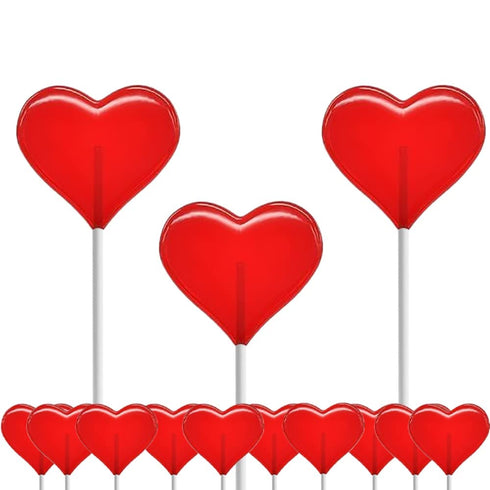 300-Pack 5g 5 Fruidles Lollipops Mini Red Heart Shaped Strawberry Flavored Lollipop, Individually Wrapped, Lollipops