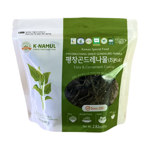 Pyeongchang Gondre Namul 2.82oz, Dried Vegatables for Namul Bap Bibimbap Soup with