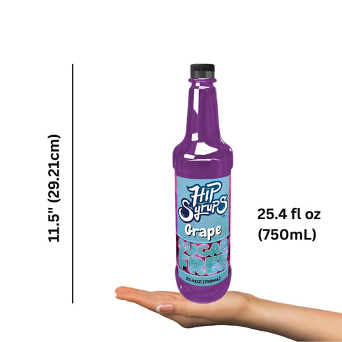 Hip Syrups - Grape Sugar Free Syrup Designed for Water Flavor, Bubble Tea, Boba Tea, Cocktails, Grape Flavoring, Water