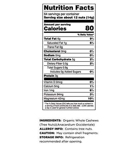 2 Lbs, Terrasoul Superfoods Organic Raw Cashews, Premium Quality for Snacking, Baking, and Culinary Creations