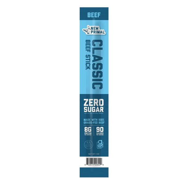 The New Primal Classic Beef Meat Stick, Whole30 Approved, Paleo, Keto, Pantry