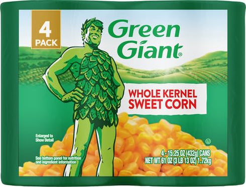 4 Pack 15.25 Green Giant Whole Kernel Sweet Corn, of Ounce Cans