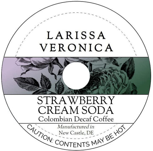 Larissa Veronica Strawberry Cream Soda Colombian Decaf Coffee (Single Serve K-Cup Pods) (Gourmet, Naturally
