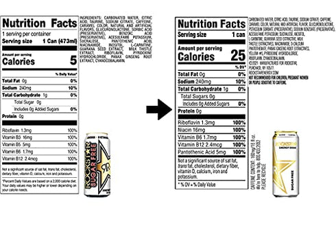 16 (8 Rockstar Sugar Free Energy Drink, Ounce Cans)