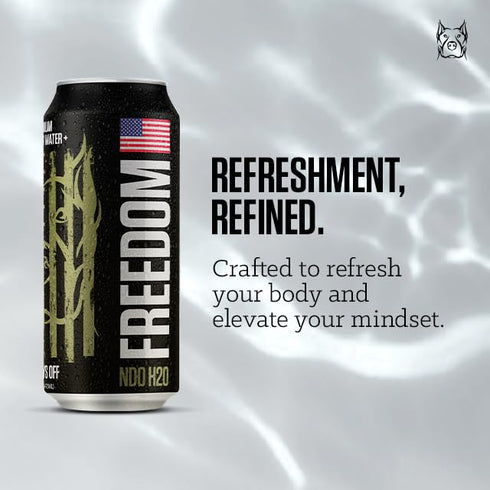 12 Pack, 16 oz Sourced-Filled-Packaged, NO DAYS OFF Premium Sparkling Water+ Limited FREEDOM Edition - fl Can