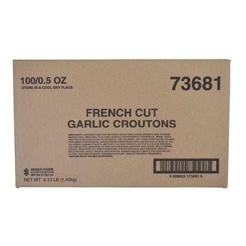 Sugar Foods 0.5 100 Fresh Gourmet Single Serve French Garlic Croutons, Ounce -- per case.