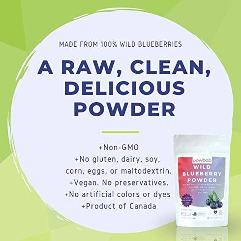 100% (6 oz). Bilberry. powbab Wild Blueberry Powder: Whole Wild Blueberries Canada Grown. Not from Freeze Dried