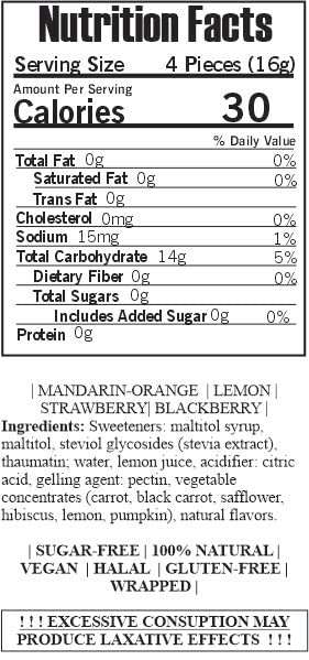 1 SweetGourmet Sugar-Free Italian Assorted Fruit Jellies | Individually Wrapped | Pound