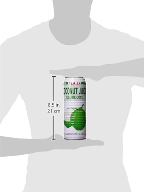 17.6 Oz, Pack 12 Foco Coconut Juice, Fl